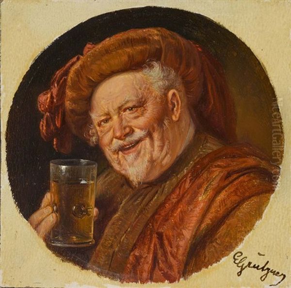 Falstaff Oil Painting by Eduard von Gruetzner