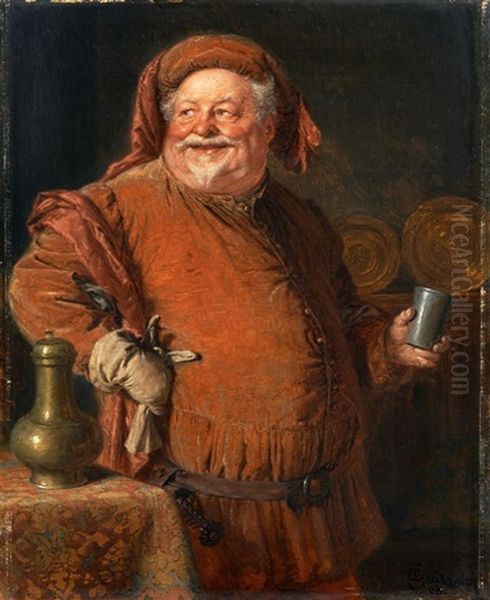 Falstaff Oil Painting by Eduard von Gruetzner