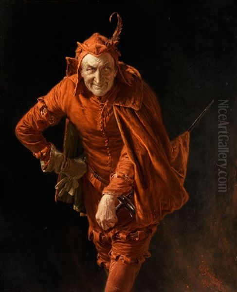 Mephisto Oil Painting by Eduard von Gruetzner