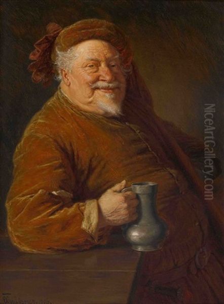 Falstaff Oil Painting by Eduard von Gruetzner