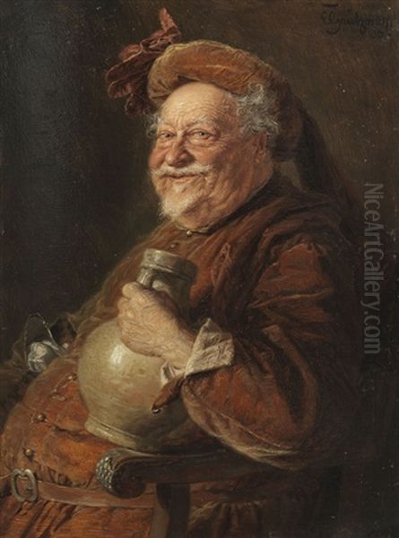 Falstaff Oil Painting by Eduard von Gruetzner