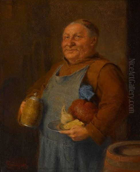 Brotzeitmonch Oil Painting by Eduard von Gruetzner