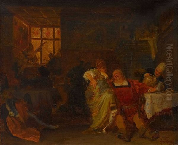 Falstaff In Der Schenke Oil Painting by Eduard von Gruetzner