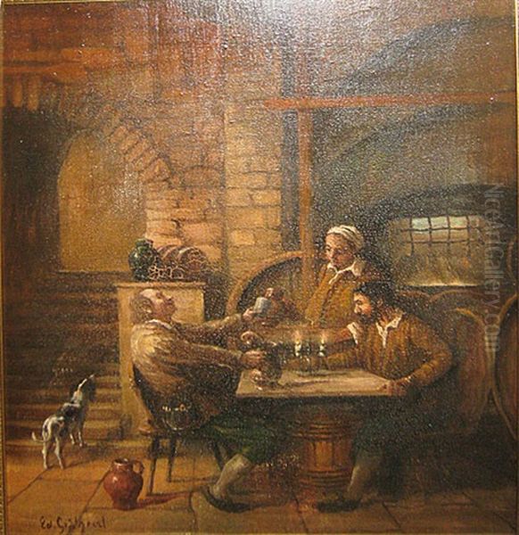 Herbergtafereel Oil Painting by Eduard von Gruetzner