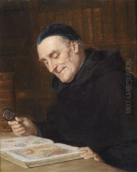 Der Bibliothekar Oil Painting by Eduard von Gruetzner