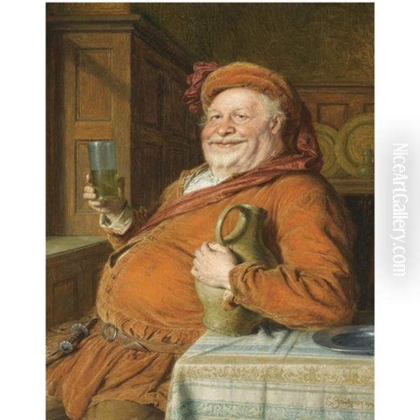 The Drinking Fallstaf Oil Painting by Eduard von Gruetzner