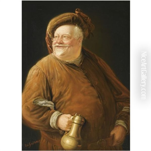 Falstaff Oil Painting by Eduard von Gruetzner