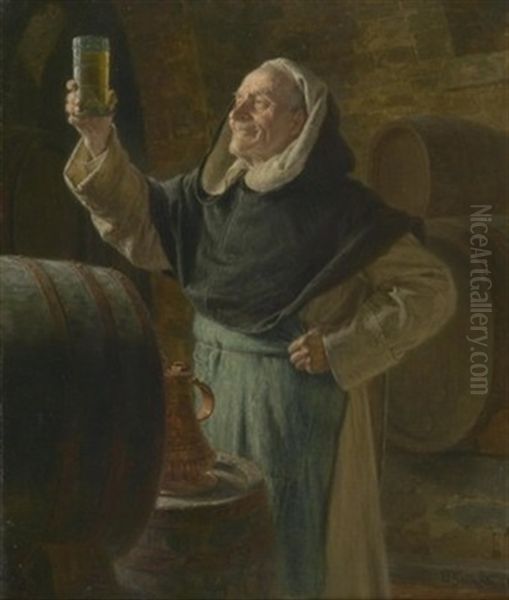 Die Weinprobe Oil Painting by Eduard von Gruetzner