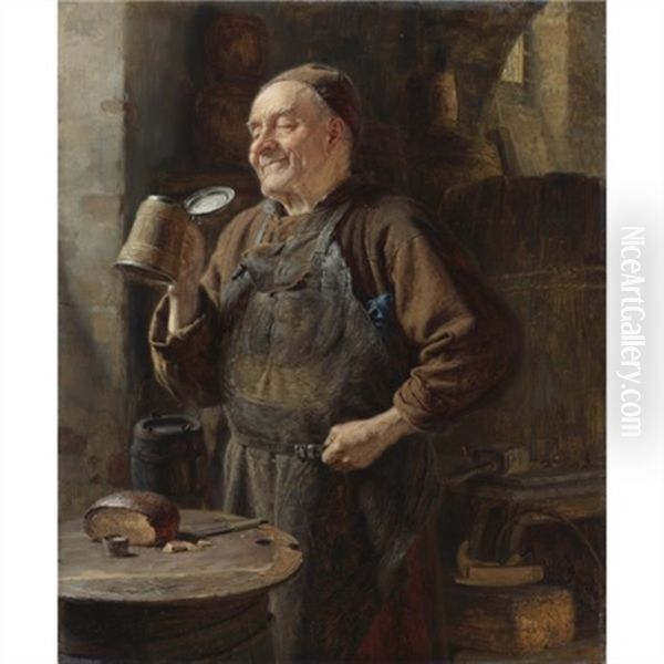 The Brewmaster Oil Painting by Eduard von Gruetzner