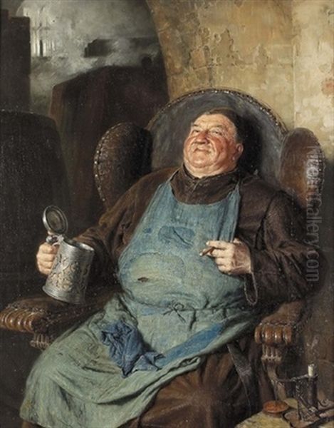 In Der Klosterbrauerei Oil Painting by Eduard von Gruetzner