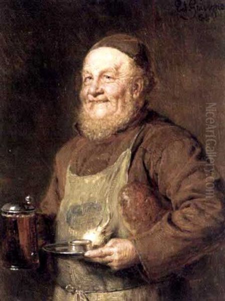 The Innkeeper Oil Painting by Eduard von Gruetzner