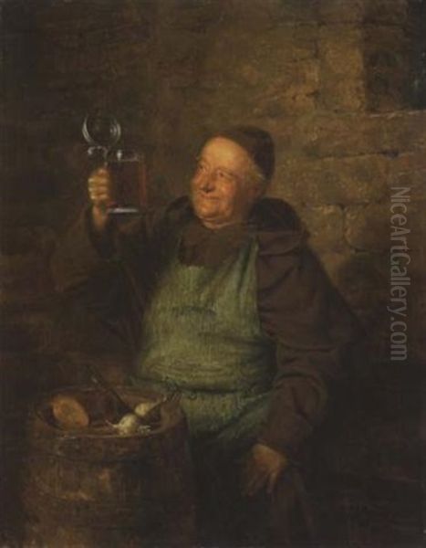 Brotzeit Oil Painting by Eduard von Gruetzner