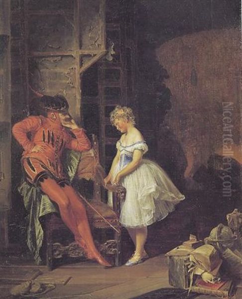 Mephisto Hinter Den Kulissen Oil Painting by Eduard von Gruetzner