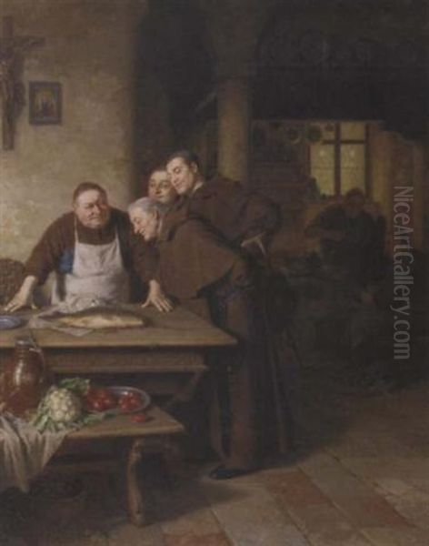 In Der Klosterkuche Oil Painting by Eduard von Gruetzner