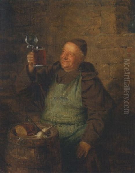 Brotzeit Oil Painting by Eduard von Gruetzner