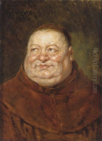 Portrait Eines Monches Oil Painting by Eduard von Gruetzner