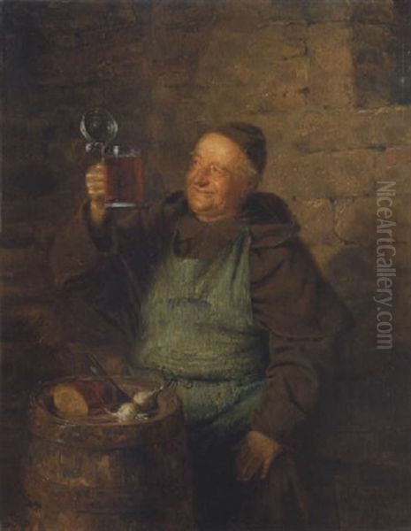 Bruder Braumeister Bei Der Brotzeit Oil Painting by Eduard von Gruetzner