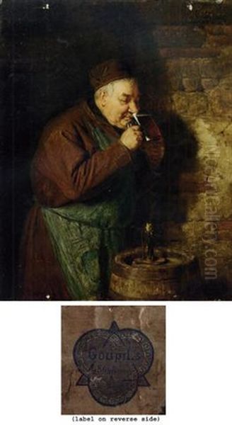 Bierprobe Oil Painting by Eduard von Gruetzner