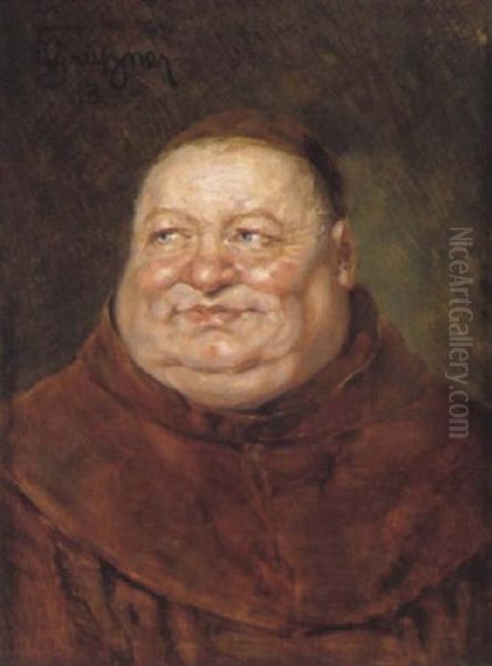 Portrait Eines Monches Oil Painting by Eduard von Gruetzner