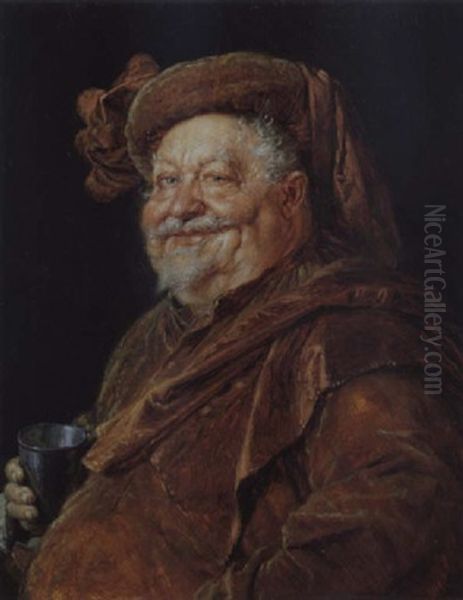 Falstaff Oil Painting by Eduard von Gruetzner