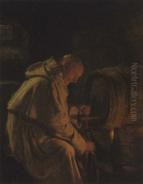 Bruder Kellermeister Oil Painting by Eduard von Gruetzner