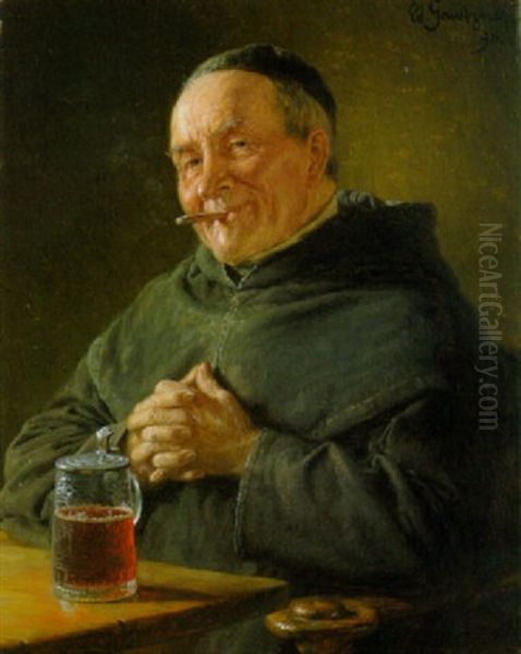 Der Genieser Oil Painting by Eduard von Gruetzner