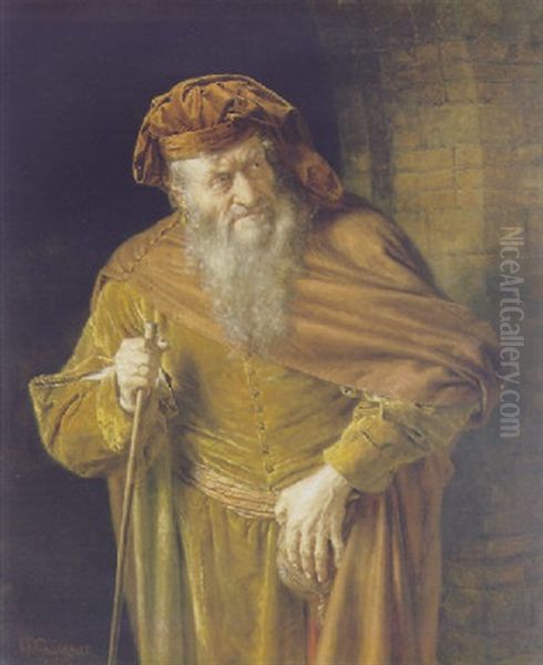 Shylock Oil Painting by Eduard von Gruetzner