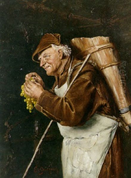 Sampling The Harvest Oil Painting by Eduard von Gruetzner