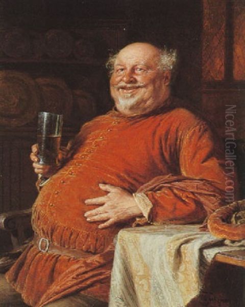 Falstaff Oil Painting by Eduard von Gruetzner