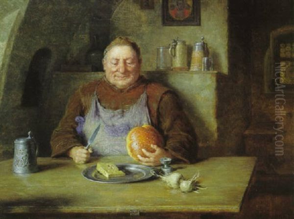 Brotzeit Oil Painting by Eduard von Gruetzner