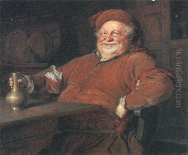 Falstaff Beim Wein Oil Painting by Eduard von Gruetzner