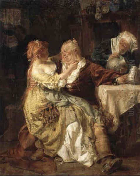 Falstaff In Seiner Kneipe Oil Painting by Eduard von Gruetzner