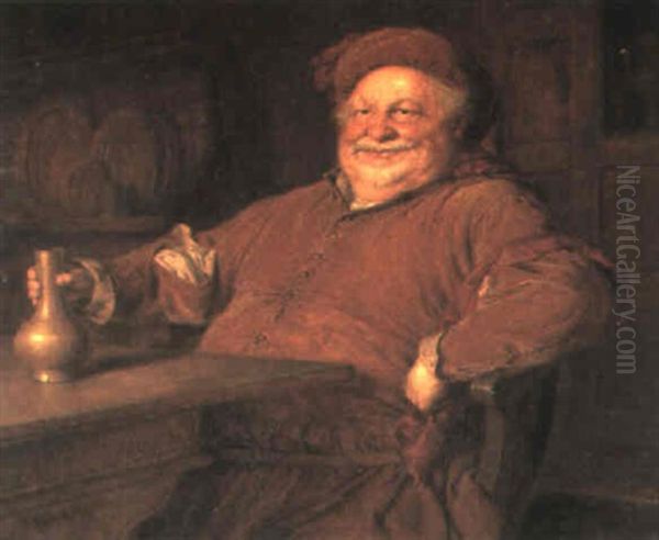 Falstaff Spricht Dem Weine Zu Oil Painting by Eduard von Gruetzner