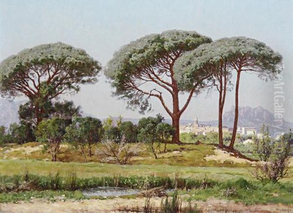 Parasol Pines, St Raphael Oil Painting by William Baptiste Baird