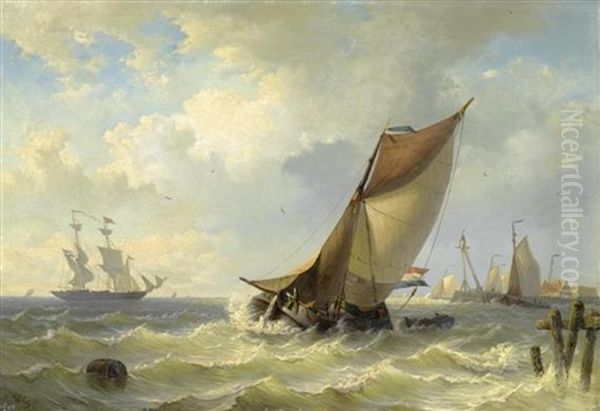 Marine Oil Painting by Willem Gruyter The Younger