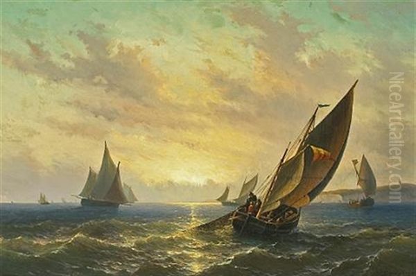 Bringing In The Nets Oil Painting by Willem Gruyter The Younger