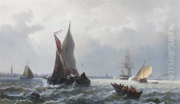 Seascape Oil Painting by Jacob Willem Gruyter