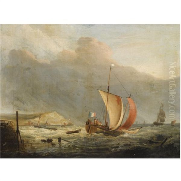 The Harbour Of Boulogne Oil Painting by Jacob Willem Gruyter