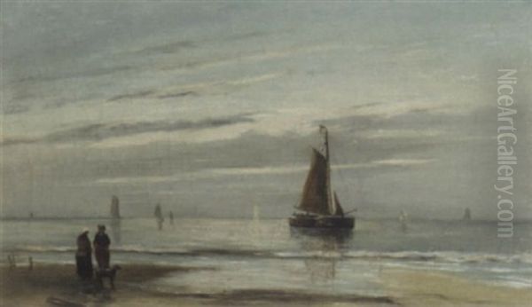 Aan De Noordzee Oil Painting by Jacob Willem Gruyter