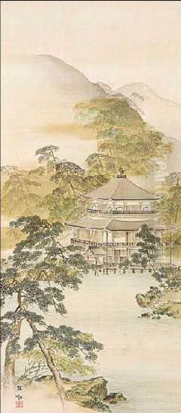 Early Summer In Kinkakuji Temple Oil Painting by Kono Bairei