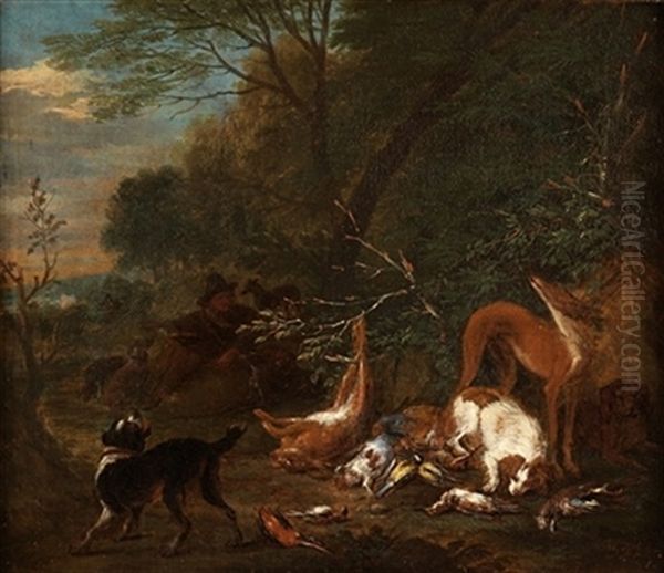 Paisaje Con Animales Y Personaje Oil Painting by Adriaen de Gryef