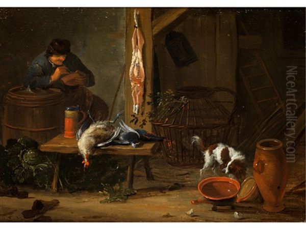 Scheuneninterieur Oil Painting by Adriaen de Gryef