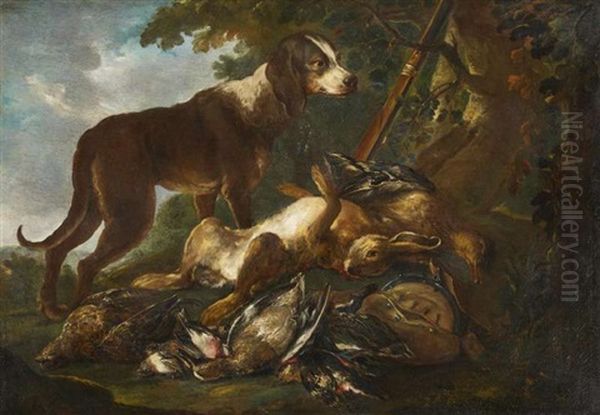 Jagdhund Mit Seiner Beute Oil Painting by Adriaen de Gryef