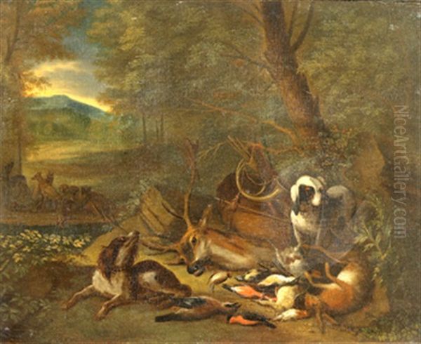 Jakthundar Med Byte Oil Painting by Adriaen de Gryef