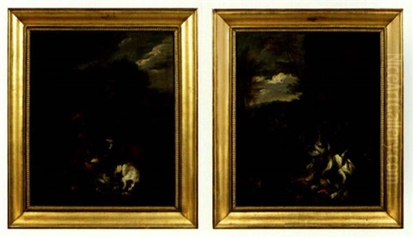 Trophees De Chasse Au Chasseur (pair) Oil Painting by Adriaen de Gryef