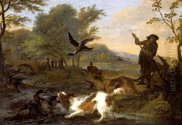 De Eendenjacht Oil Painting by Adriaen de Gryef