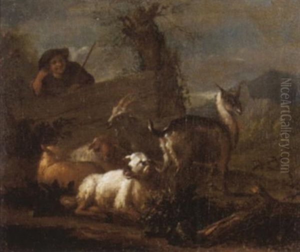 Hirte Mit Ziegen Oil Painting by Adriaen de Gryef