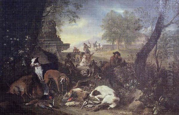 Tableau De Chasse Dans Un Paysage Oil Painting by Adriaen de Gryef