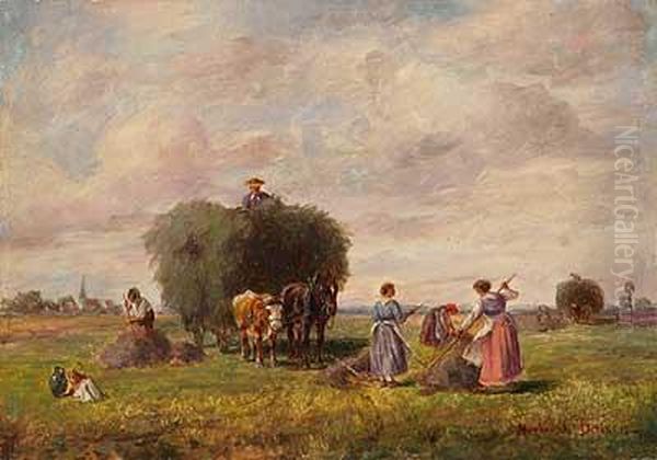 Heuernte Oil Painting by Hermann Baisch