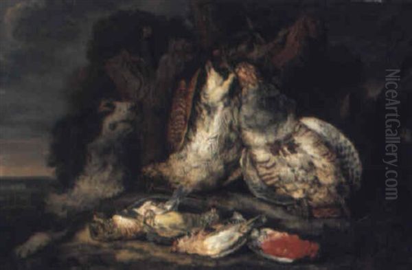 Jaktstilleben Med Faglar Oil Painting by Adriaen de Gryef